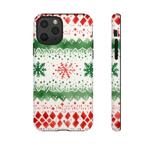 Watercolor Christmas Knitting - Impact Resistant Phone Case iPhone 11 Pro Matte